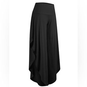 UDEAR Boho Stretchy Black Open Leg Cropped Pants - Size M